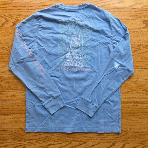 VINEYARD VINES Boy's Long Sleeve T-Shirt | Medium | Light Blue Whale Cotton Tee - Picture 5 of 6